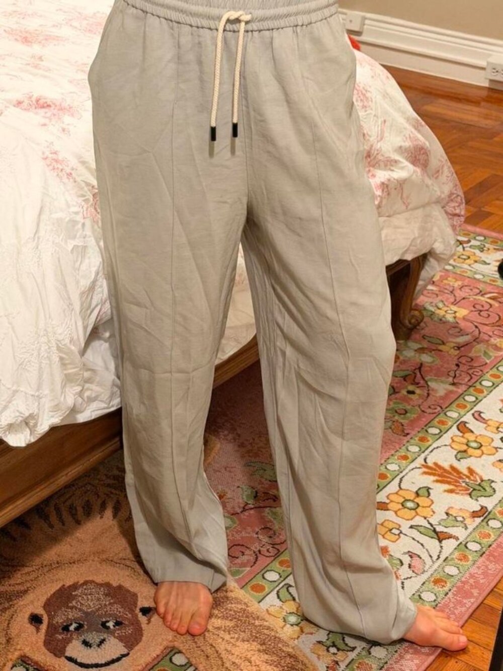 Topshop gray wide leg trousers in a UK 12